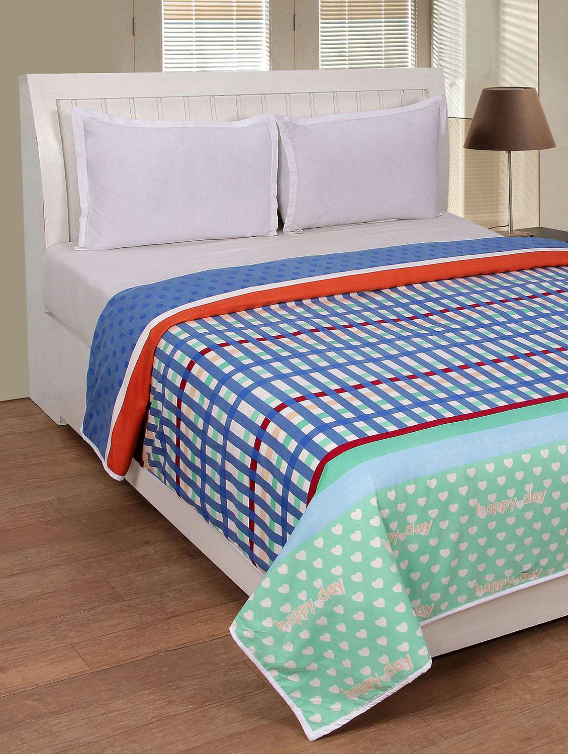 bsb trendz printed cottan ac dohar single bed