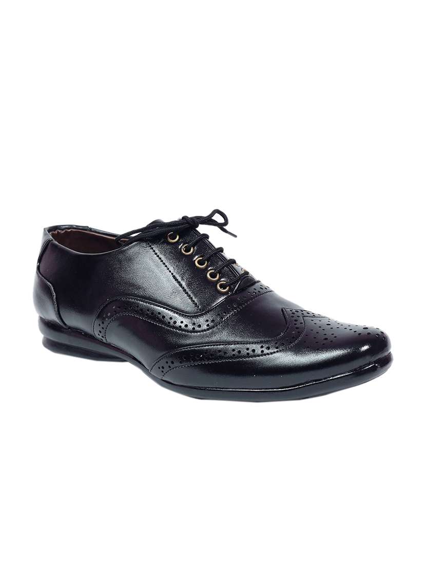 Black Leatherette lace up brouge