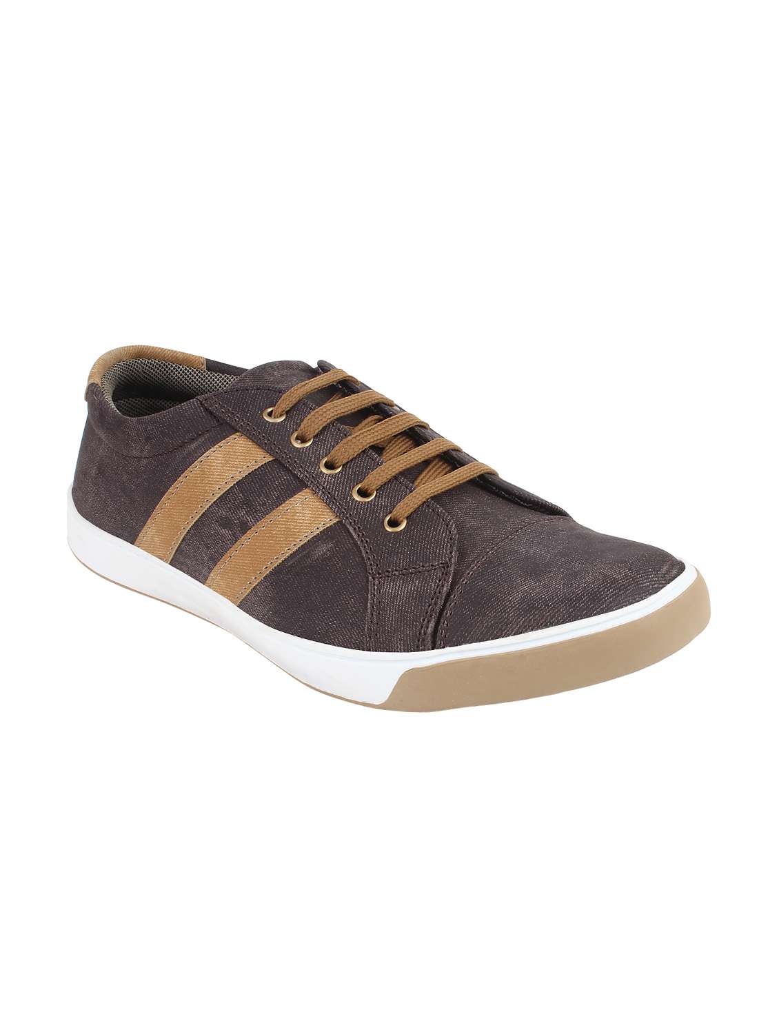 brown leatherette sneaker