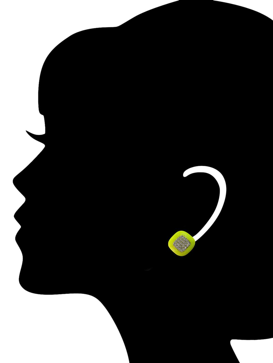 yellow & white alloy earring - 11048457 -  Standard Image - 2