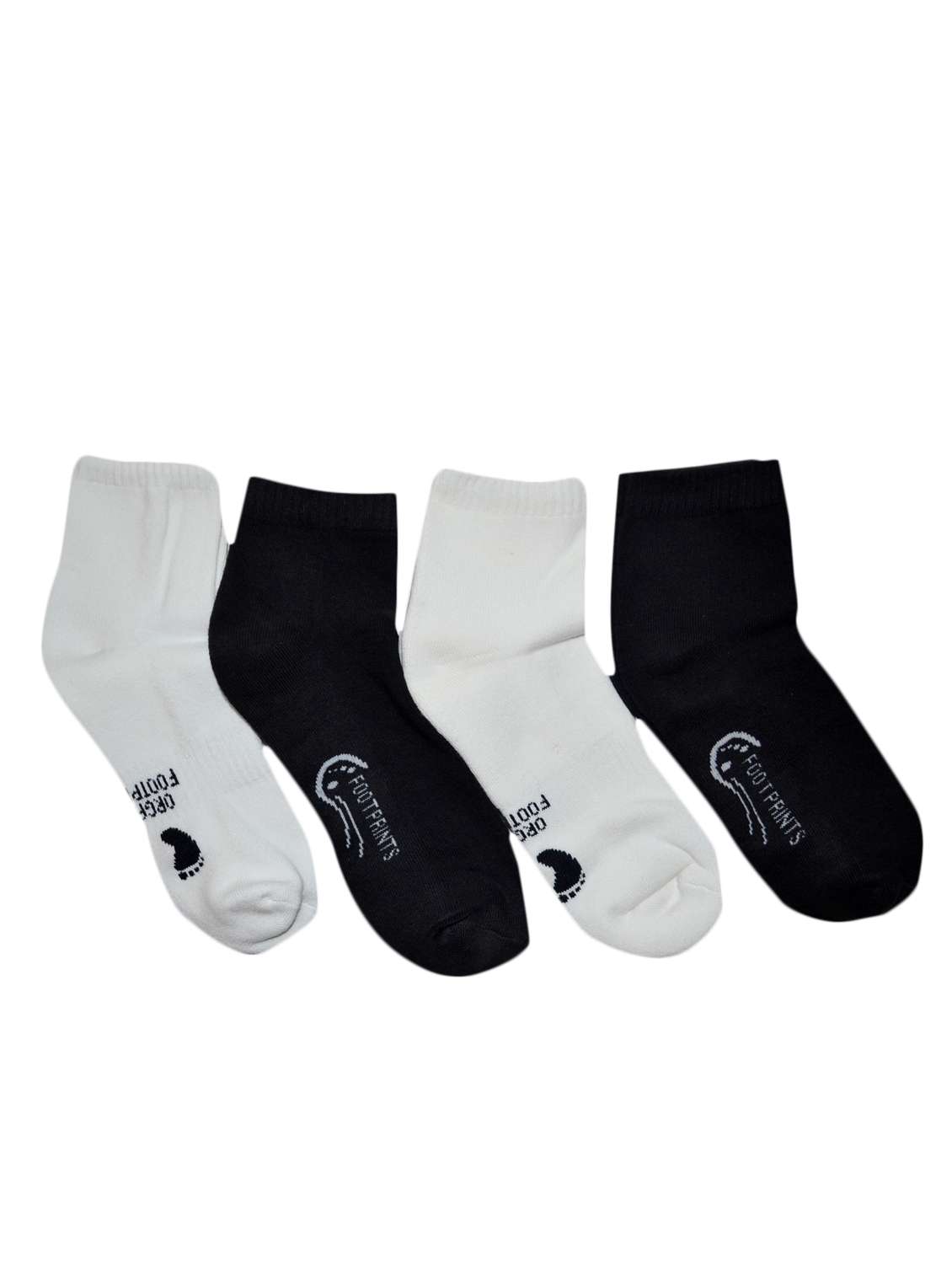 white, black cotton sock