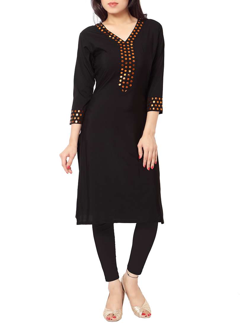 black crepe kurta