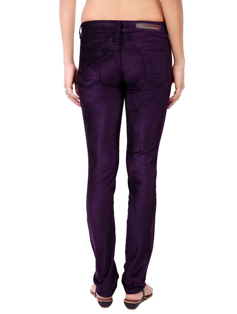 purple cotton trousers - 11085343 - Standard Image - 2