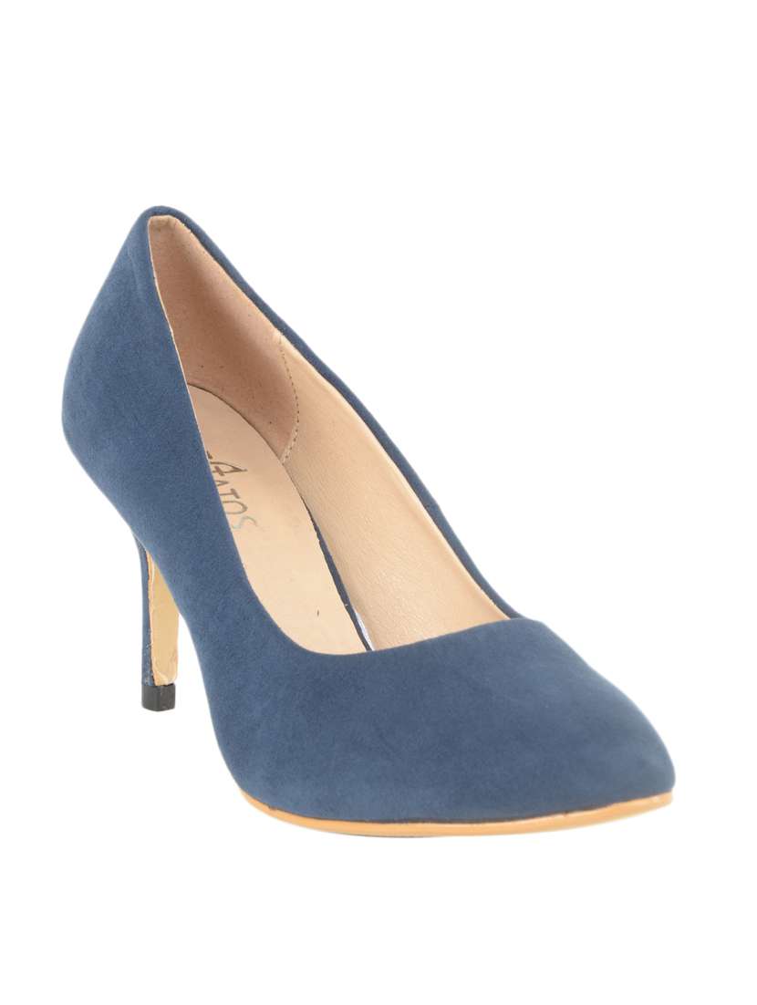 navy suede pump