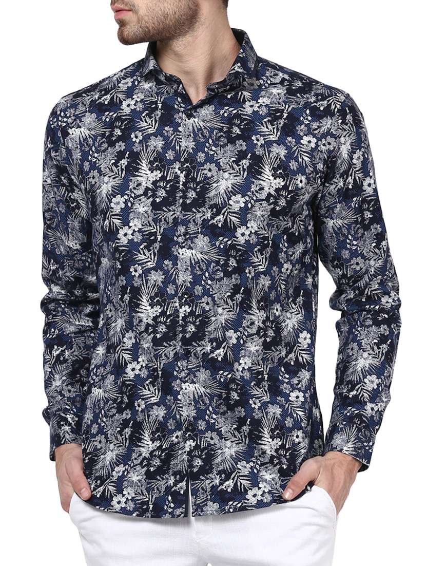 blue cotton casual shirt