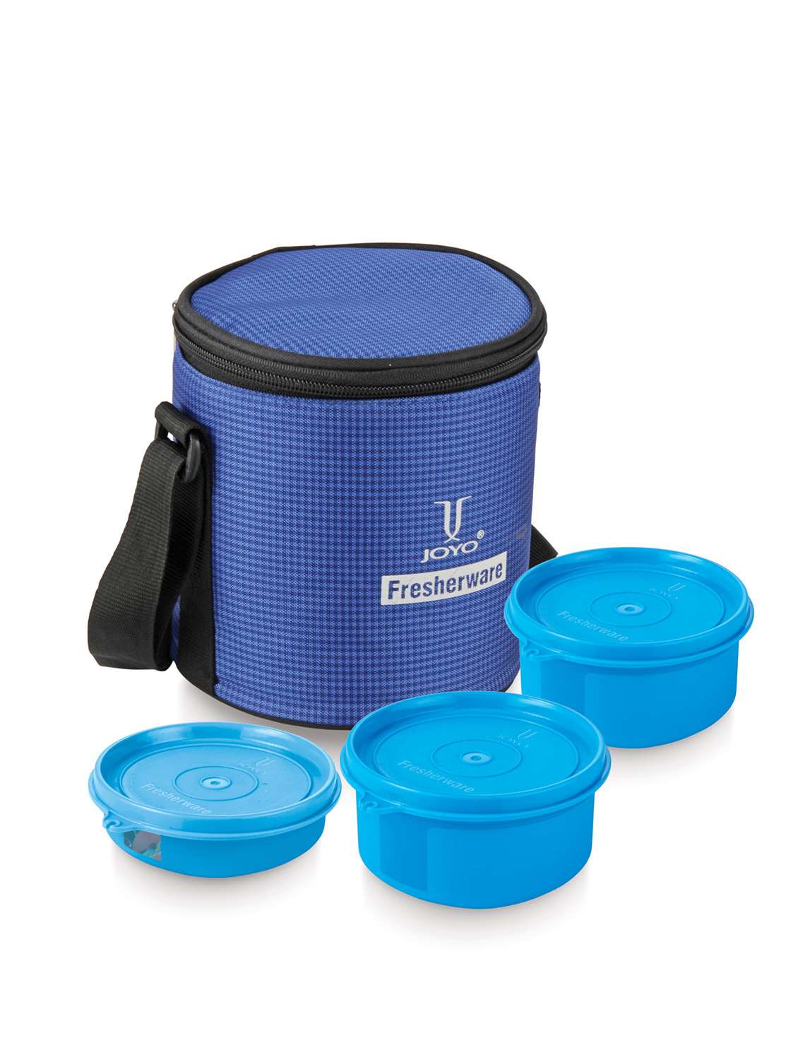 joyo fresherware airtight leak proof microwave safe lunch pack 3pcs set-blue