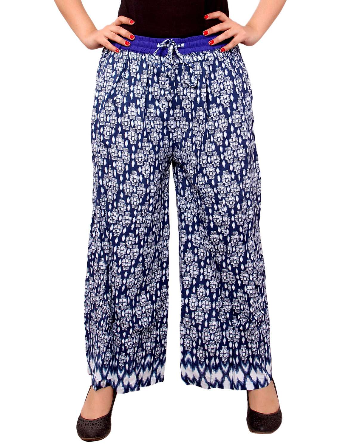 blue cotton palazzos