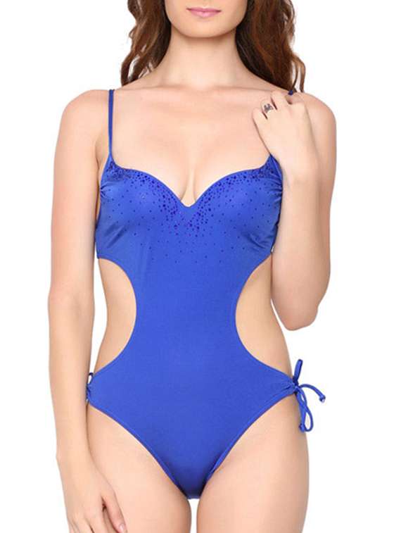 ink blue nylon monokini