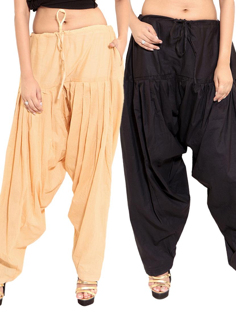 black cotton patiyala salwars - 11119993 - Zoom Image - 0