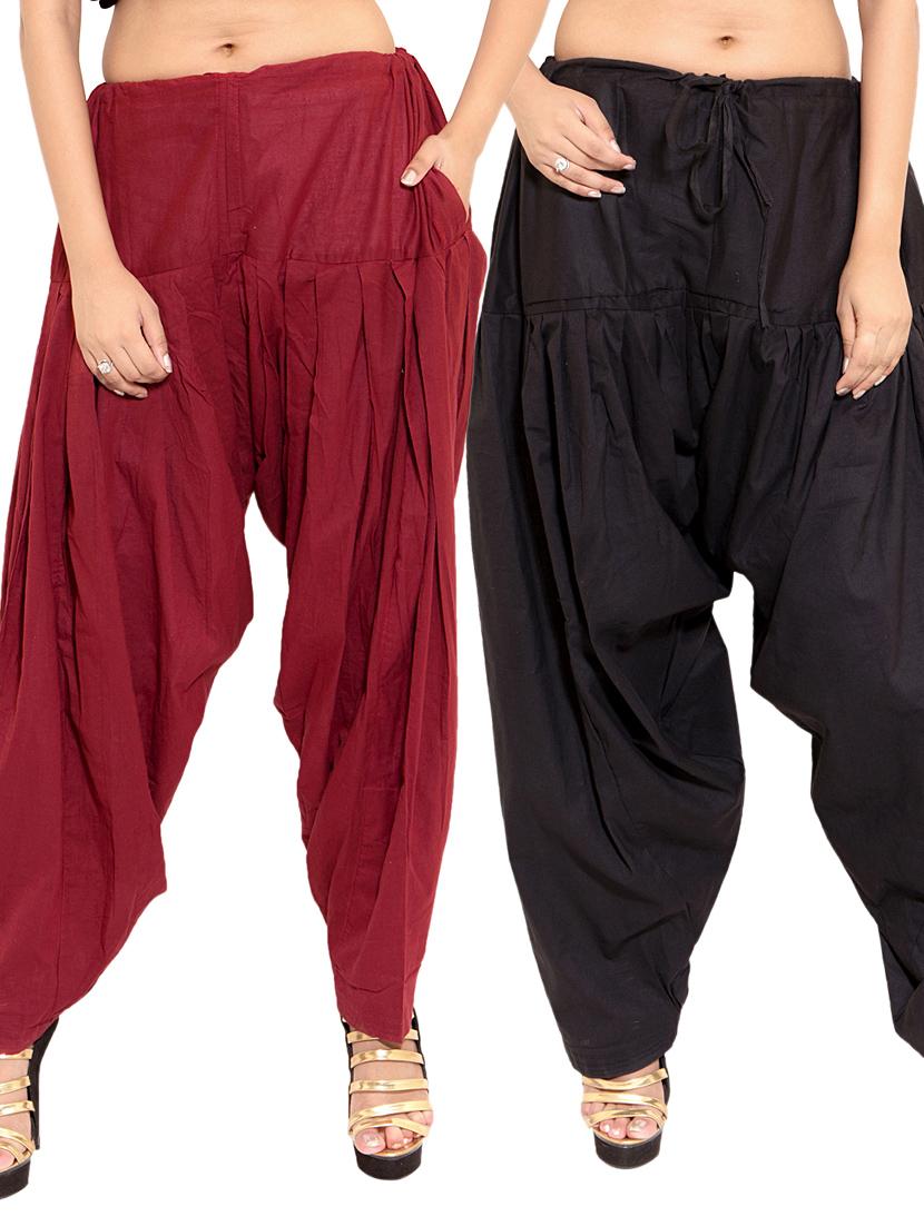 black cotton patiyala salwars - 11119994 - Zoom Image - 0