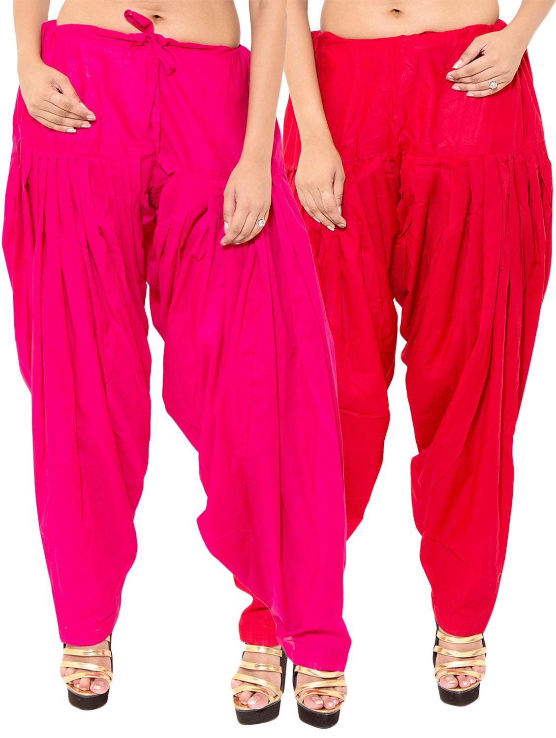 pink cotton patiyala salwars - 11120016 - Zoom Image - 0