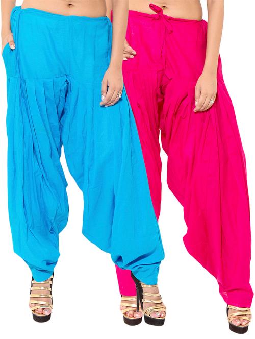 pink cotton patiyala salwar combos - 11120018 - Standard Image - 0