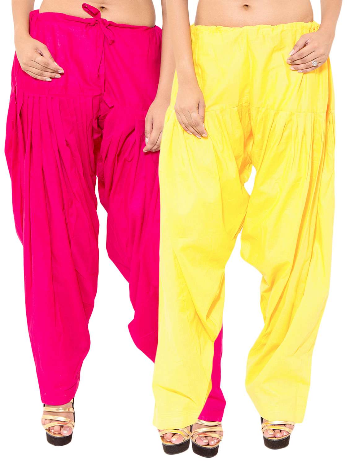pink cotton patiyala salwars - 11120019 - Zoom Image - 0