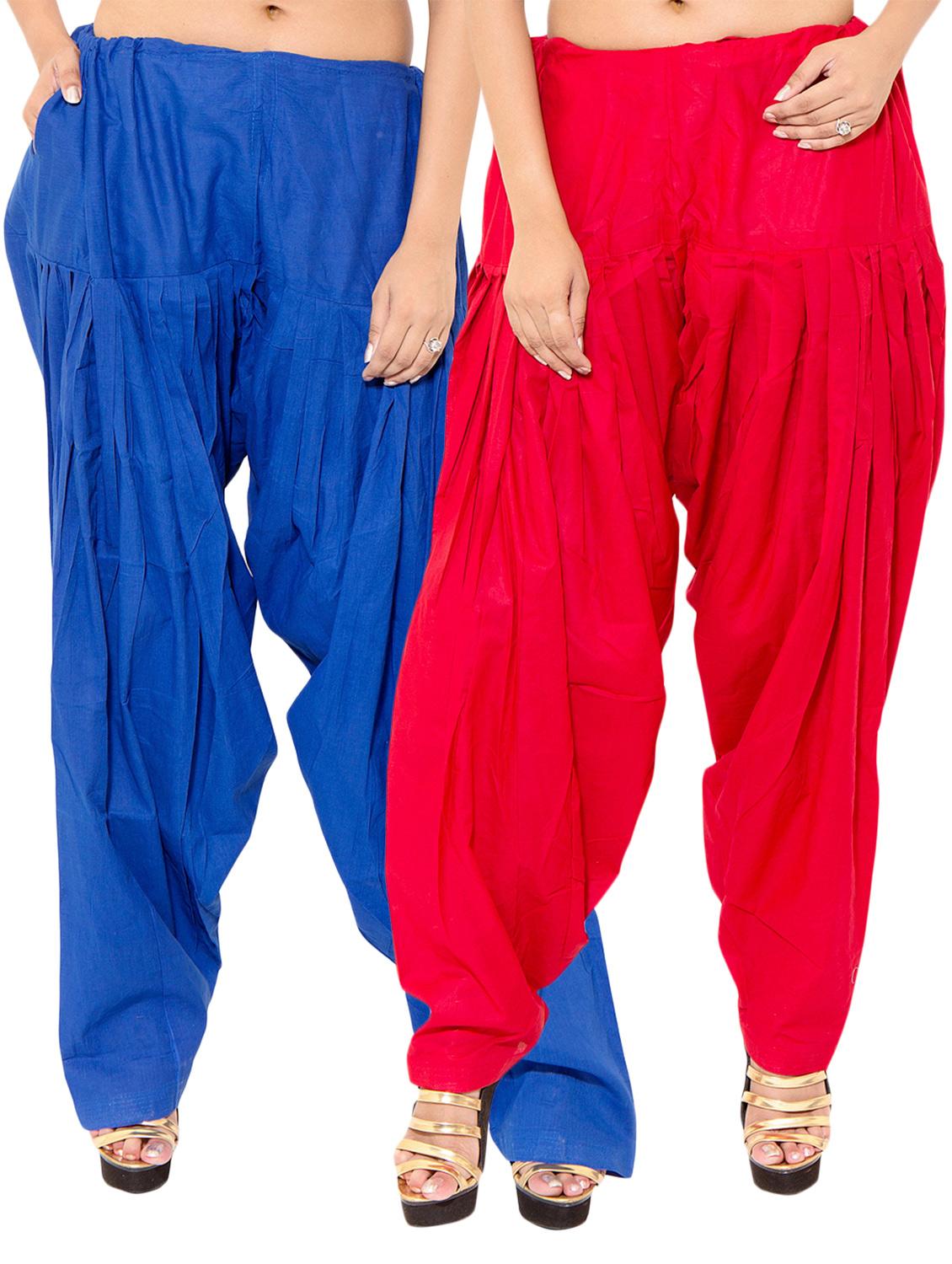 multi colored cotton combo salwars - 11120027 -  Zoom Image - 0