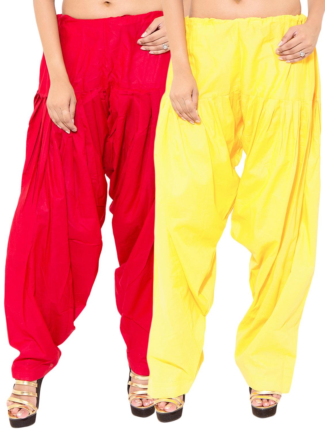 yellow cotton combo salwars - 11120059 - Zoom Image - 0