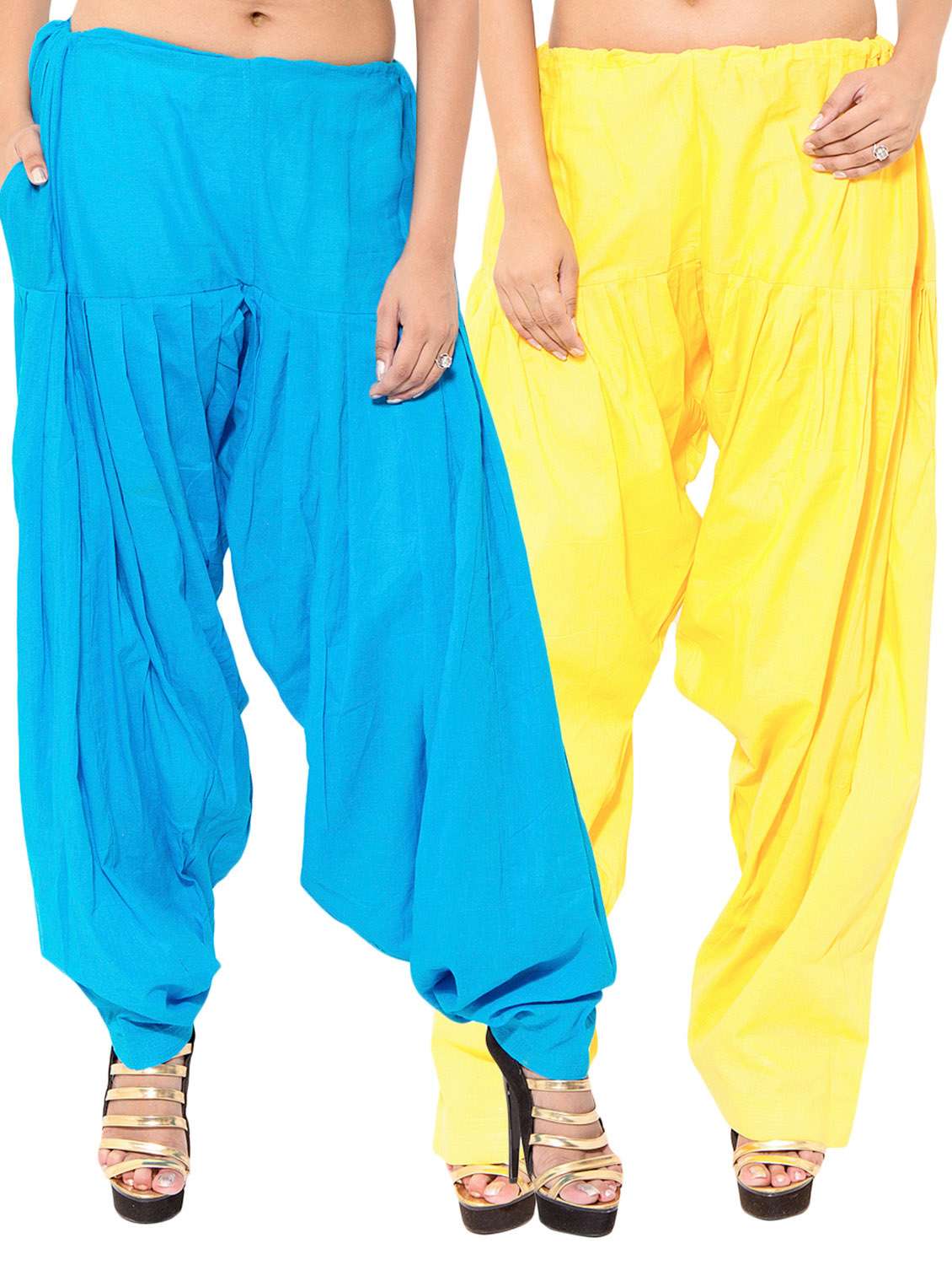 yellow cotton combo salwars