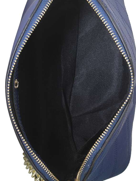blue leatherette quilted sling bag - 11131432 - Standard Image - 2