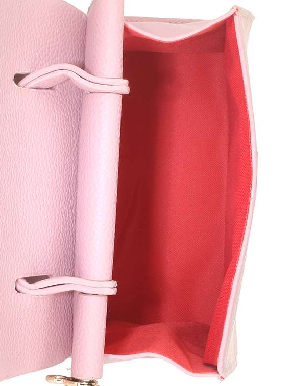 pink leatherette handbag with sling - 11131434 - Standard Image - 2