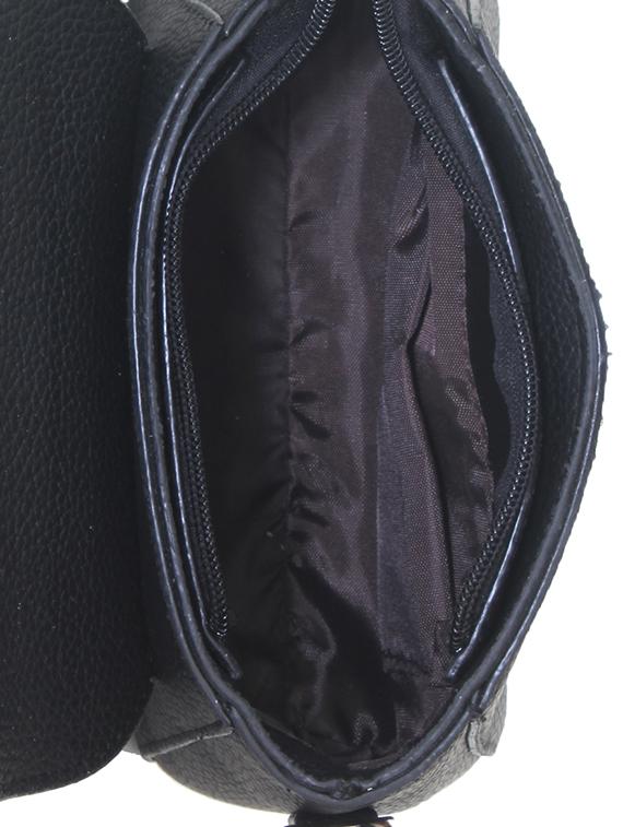 black leatherette sling bag - 11131441 - Standard Image - 2
