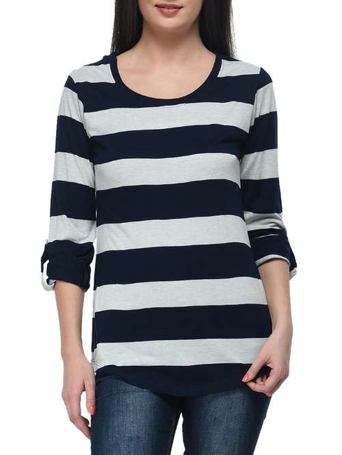 navy blue viscose top - 11140554 -  Standard Image - 0