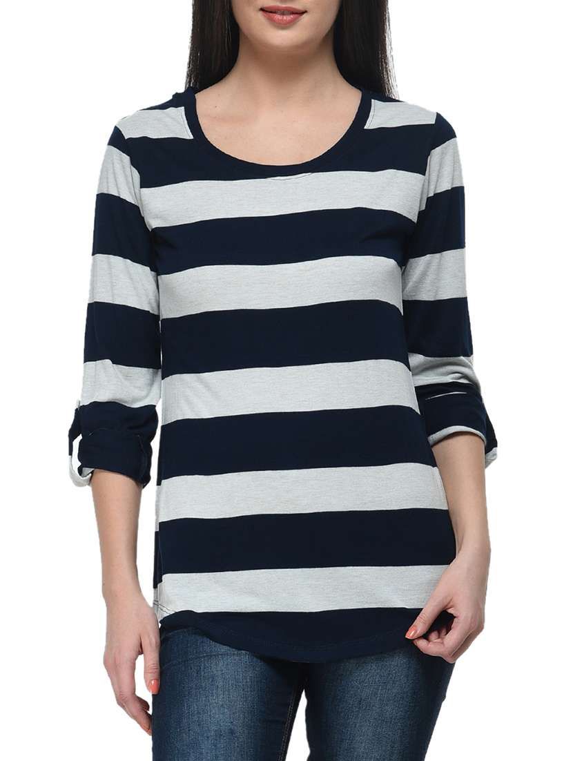 navy blue viscose top - 11140554 -  Zoom Image - 0