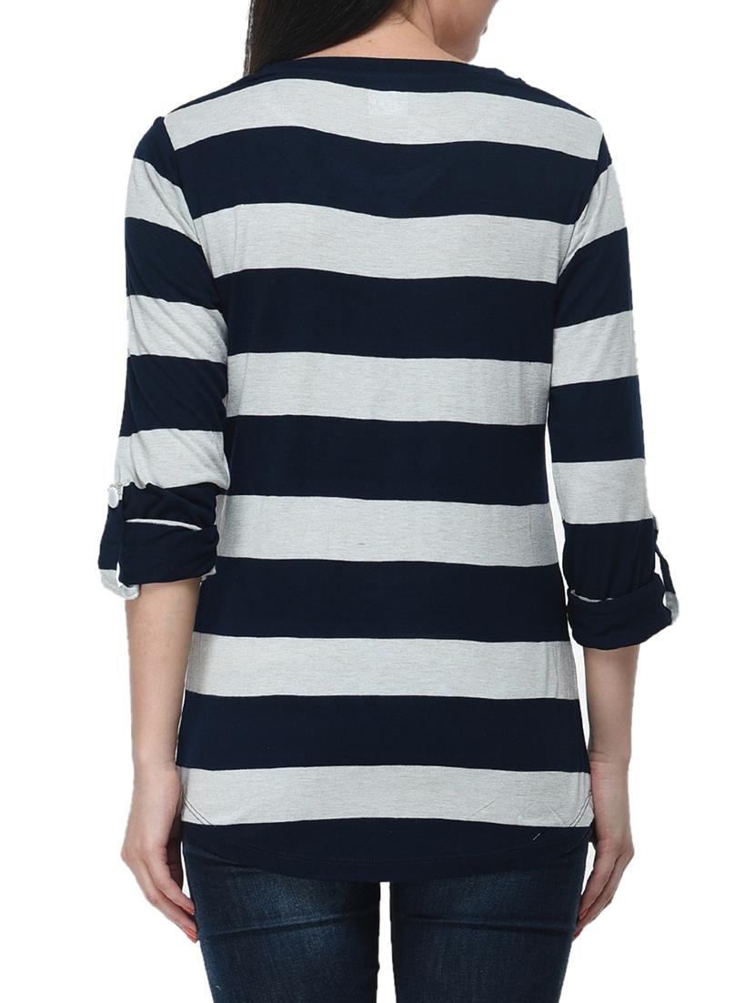 navy blue viscose top - 11140554 - Standard Image - 2