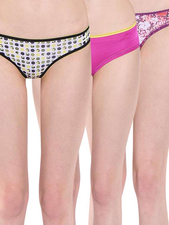 multicolored polyester panties set