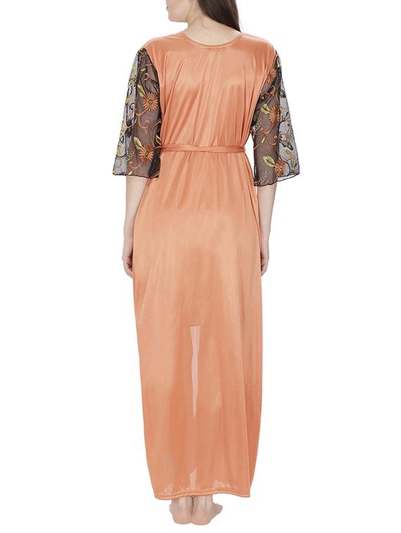orange satin nightwear set - 11146090 - Standard Image - 2