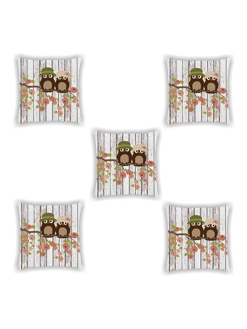 grey satin printed cushion cover (set of 5) - 11155268 -  Standard Image - 0
