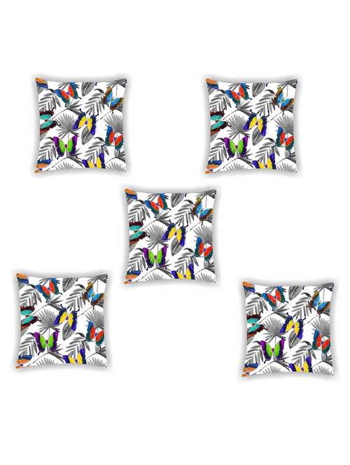 white satin printed cushion cover (set of 5) - 11155277 -  Standard Image - 0