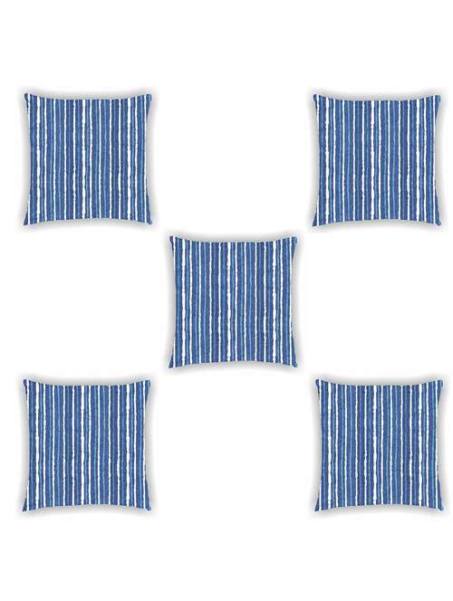 blue and white satin striped cushion cover (set of 5) - 11155284 -  Standard Image - 0
