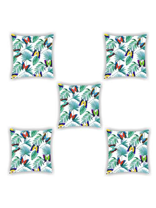 white satin printed cushion cover (set of 5) - 11155290 -  Standard Image - 0