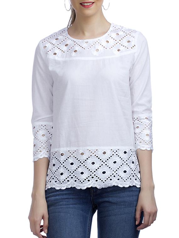 women's straight round neck top - 11167158 -  Zoom Image - 0