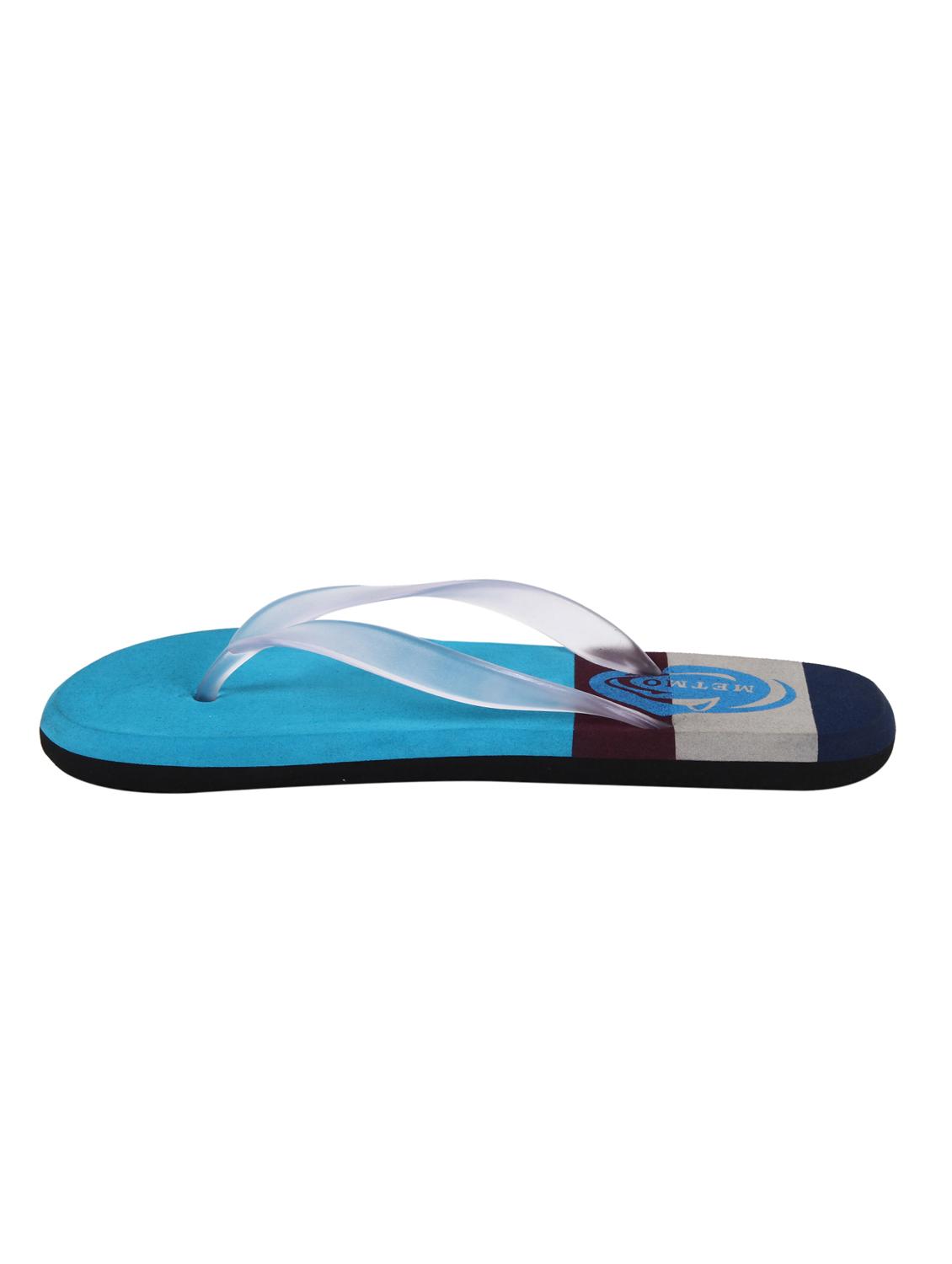 blue rubber slip on flip flops - 11174135 - Standard Image - 2