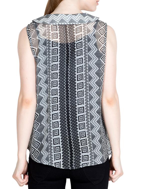 women's straight collared top - 11204726 - Standard Image - 2