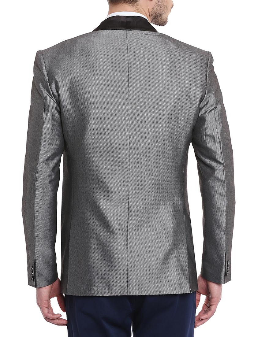 solid grey viscose formal blazer - 11205023 - Standard Image - 2