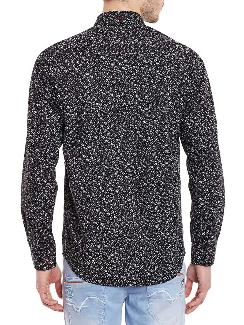 black printed cotton casual shirt - 11205044 - Standard Image - 2