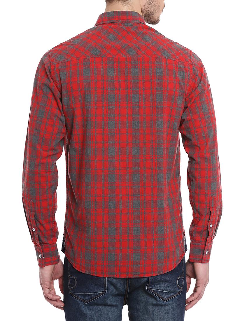 red cotton casual shirt - 11205048 - Standard Image - 2