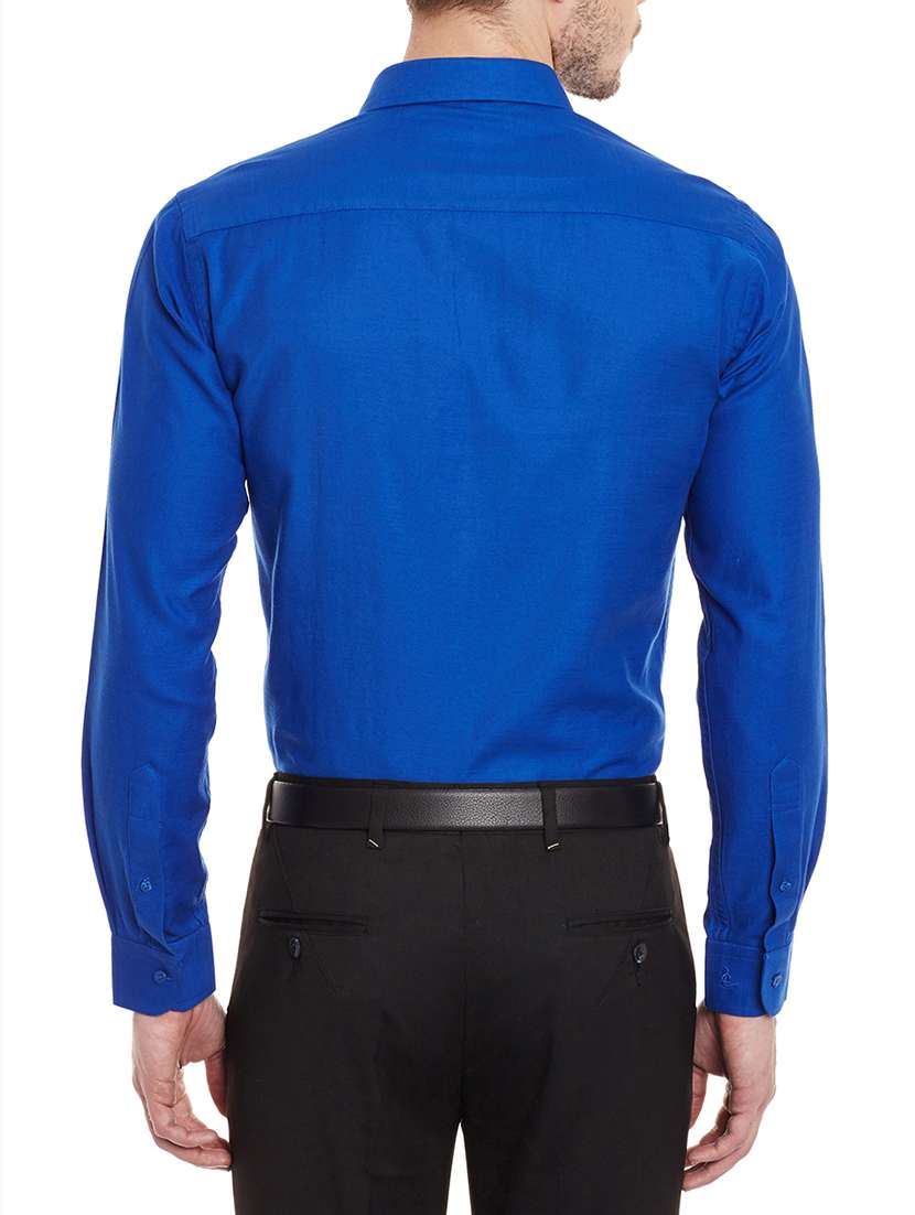 solid dark blue cotton formal shirt - 11205054 -  Standard Image - 2