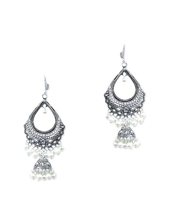 white brass chandballi earrings