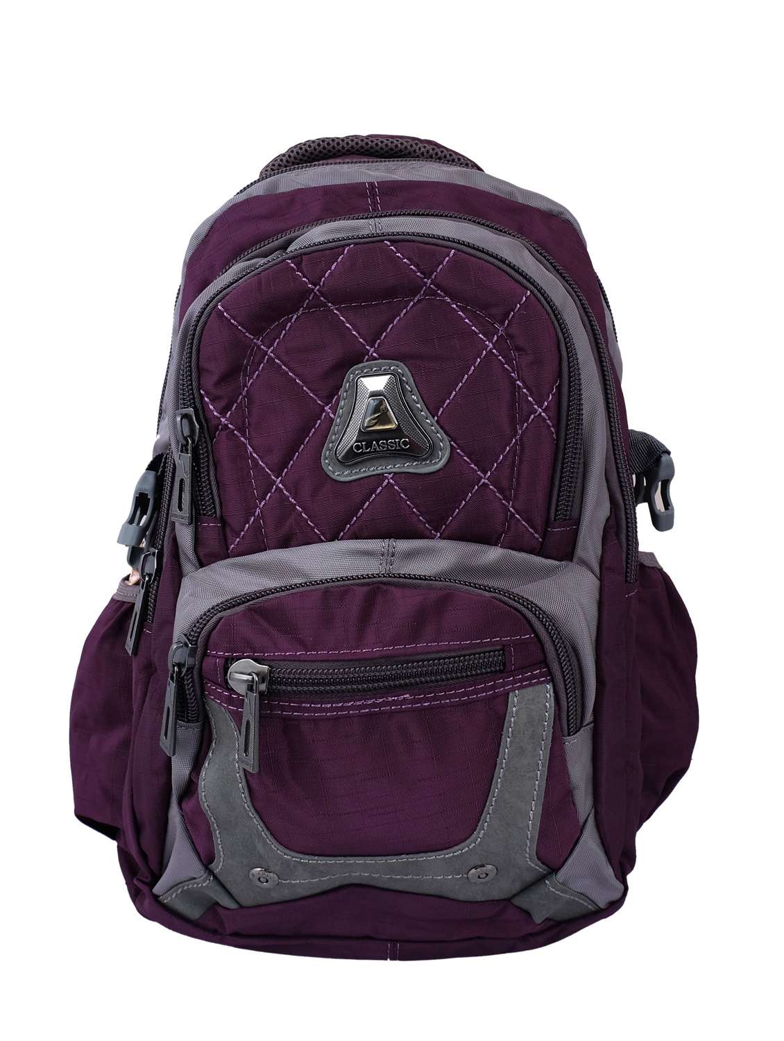 purple polyester backpack
