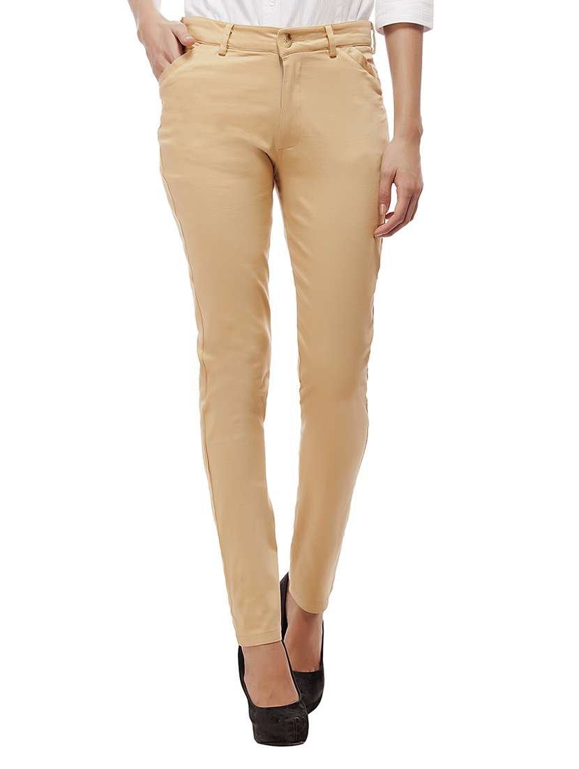 women solid pleated cigarette pants