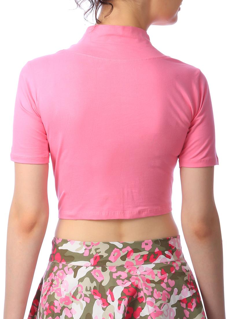 pink cotton crop top - 11269481 - Standard Image - 2