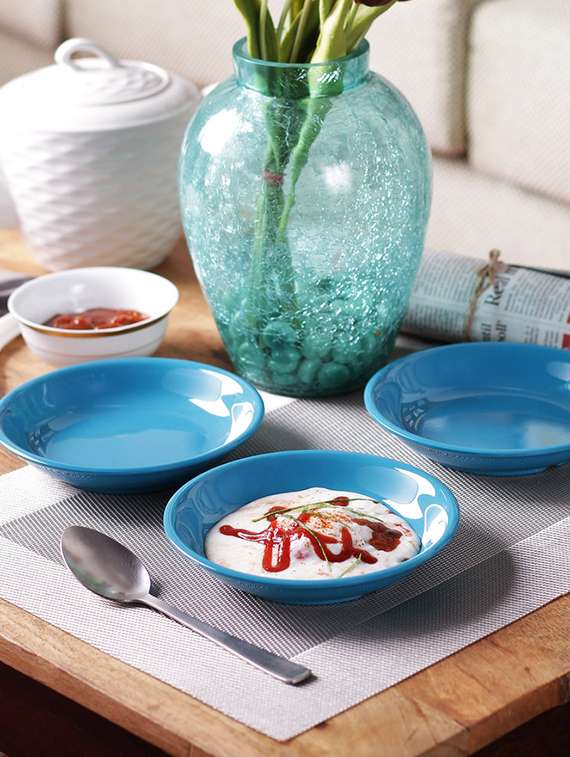 machi blue melamine dessert plates - set of 6