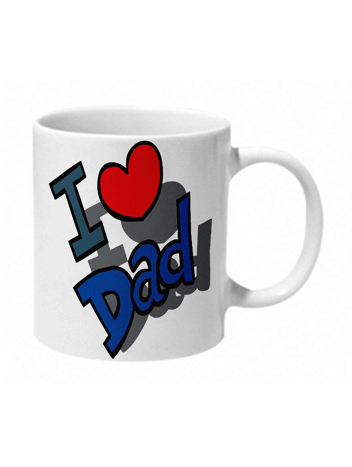 white i love dad ceramic mug