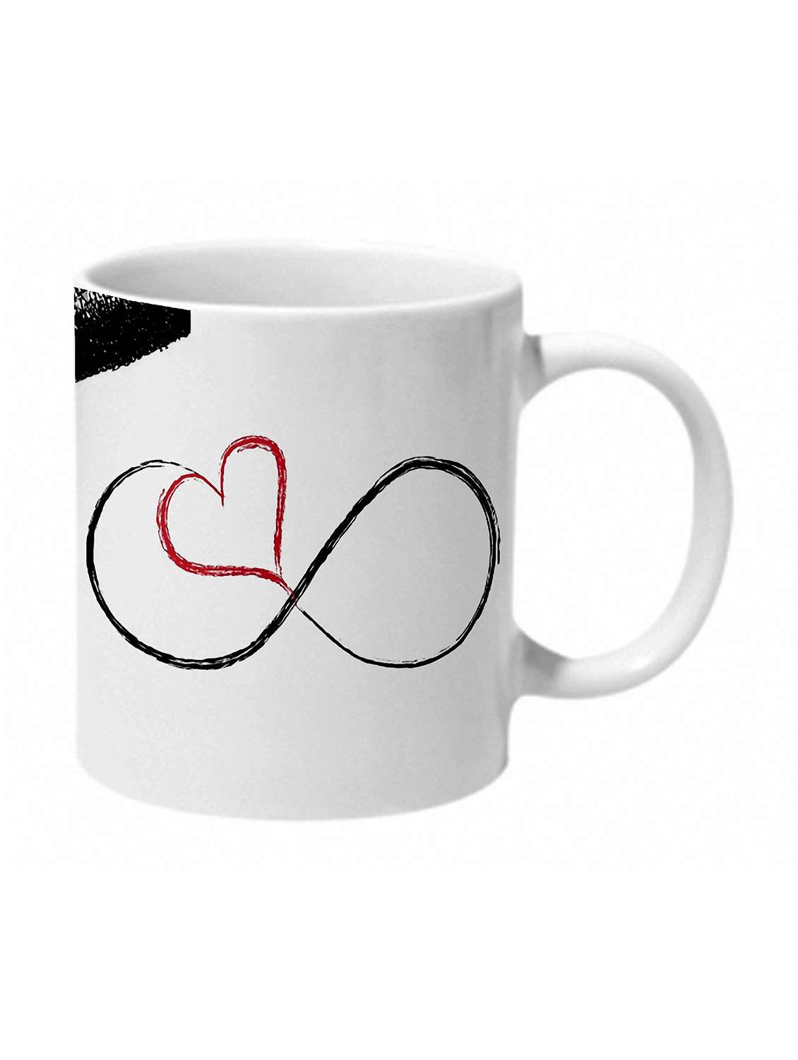 white printed ceramic mug