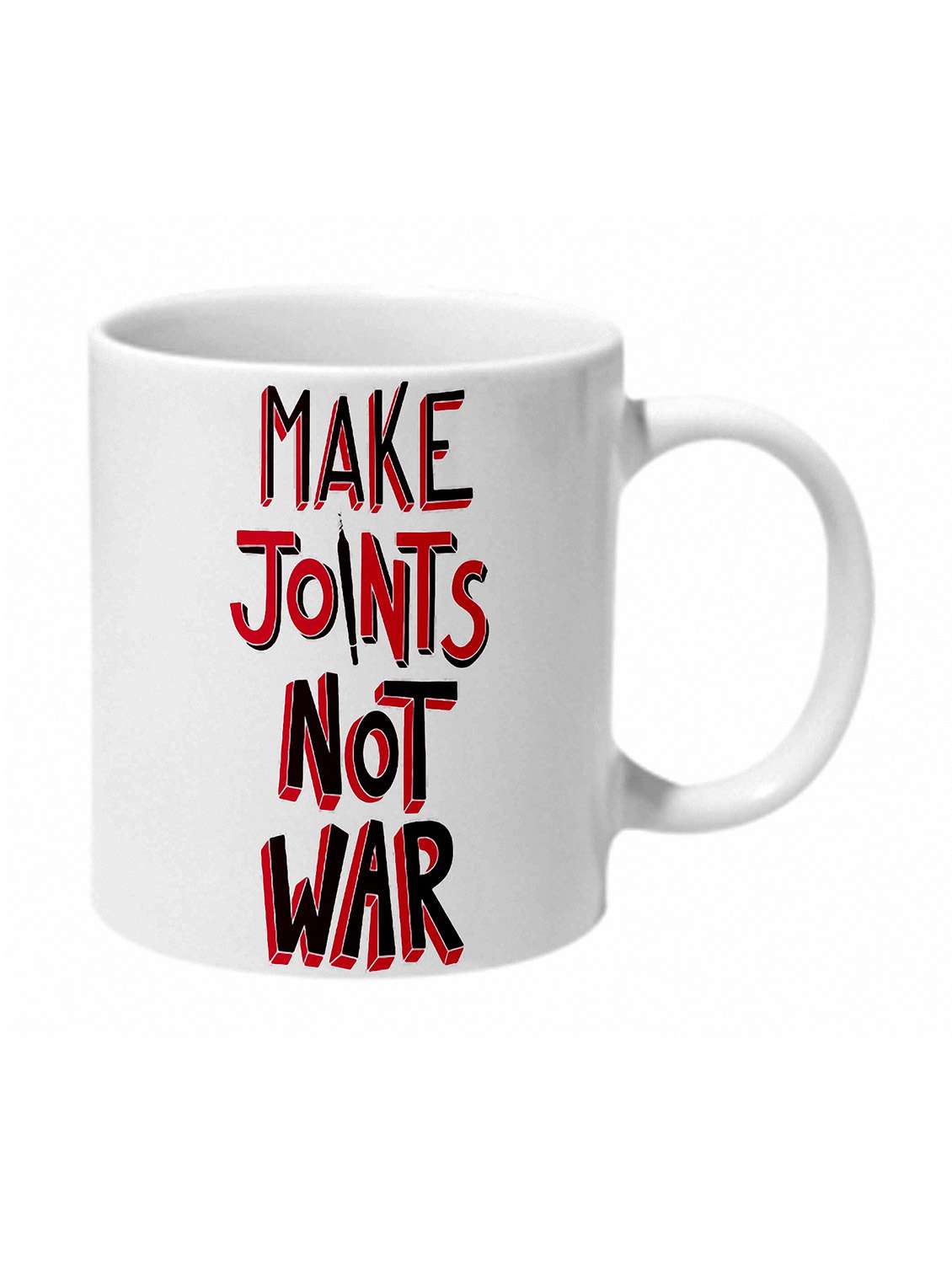 mooch wale make joint not war white baground ceramic mug