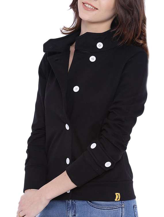 Contrast Button Up Jacket 