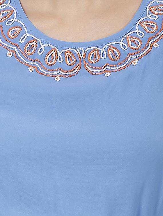 blue polyester shift dress - 11297549 - Standard Image - 2