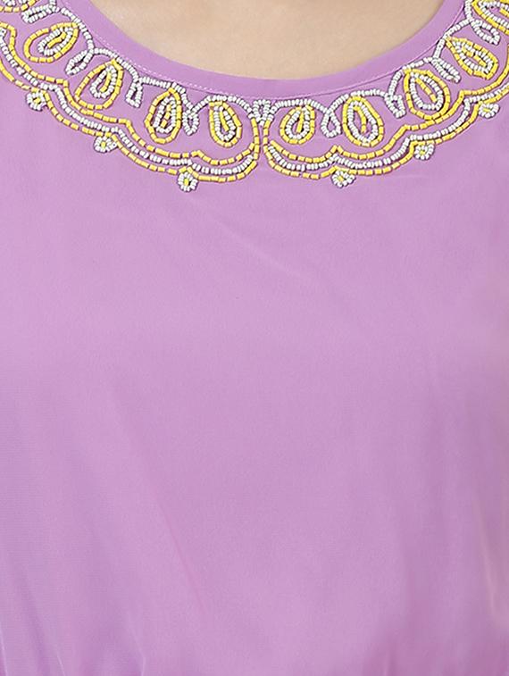 purple fit and flare dress - 11297550 - Standard Image - 2
